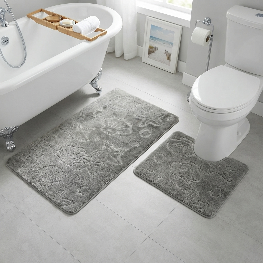 Набір килимків для ванної кімнати Banyolin Silver Gray CLT 30